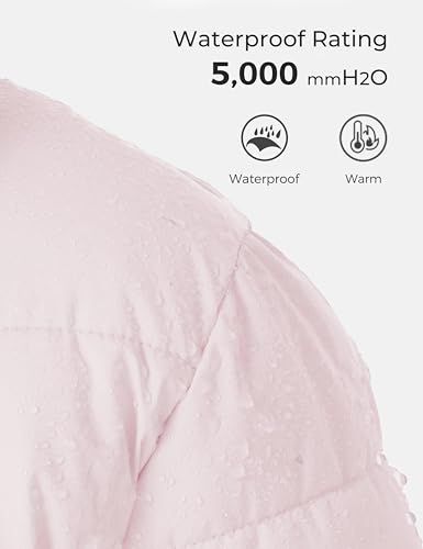 wantdo Girls' Puffy Winter Coats Thick Printed Quilted Jacket with Faux Fur Hood4