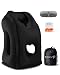 Sunany Almohada inflable para el cuello utilizada para aviones / automóviles / autobuses / trenes / siestas en la oficina con máscara para los ojos / tapones para los oídos gratis (negro)