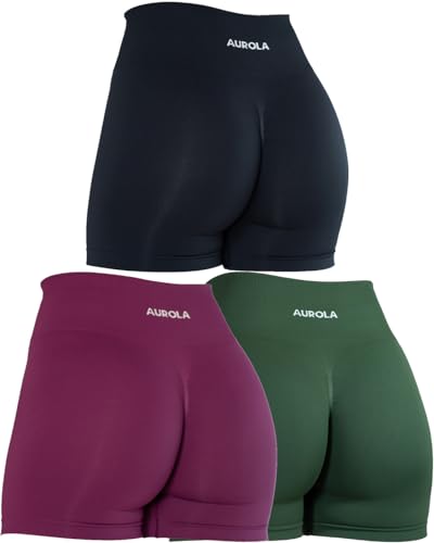Image of AUROLA Dream Collection Women Workout Shorts High Waist Gym Shorts, Scrunch Butt Seamless Athletic Shorts