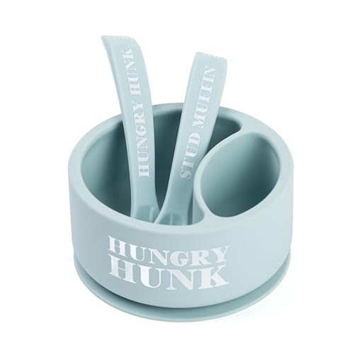 Image of Bella Tunno Silicone Suction Bowl & Spoons for Toddlers & Babies, Food Grade BPA Free Silicone, Non Slip Base, Microwave & Dishwasher Safe, Ideal Baby-Led Weaning Bowl, Miss Mess/Love First Bite