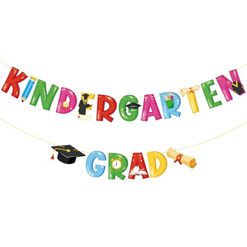 Adecortalk Kindergarten Grad Banner 2026 Kindergarten Graduation Banner Preschool Graduation Party Supplies for Kids Classroom Congrats Grad Party Decorations Supplies for Boys Girls