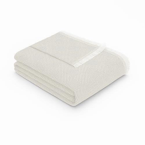 Textilhome Cubre Sofá Multiusos Funda Sofa y Cama, Manta Foulard Plaid Jarapa Colcha Cubrecama Protector Dante, 230x285 cm, Color Crudo. Certificado Oeko-Tex
