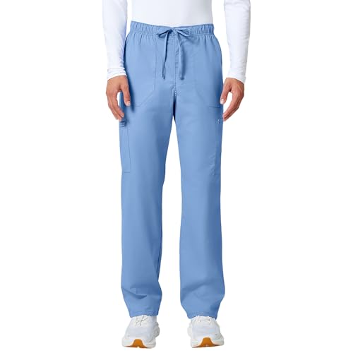 Mens scrub pants with five pockets and zip fly