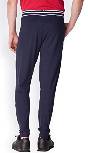 Image of ONN Men's Supreme Cotton Rich Fabric Track Pant |Relaxed Jogger for Men |Ribbed Color Broad Waistband with Drawstring | Vertical Contrast Ribbed Zippered Pockets|OA757