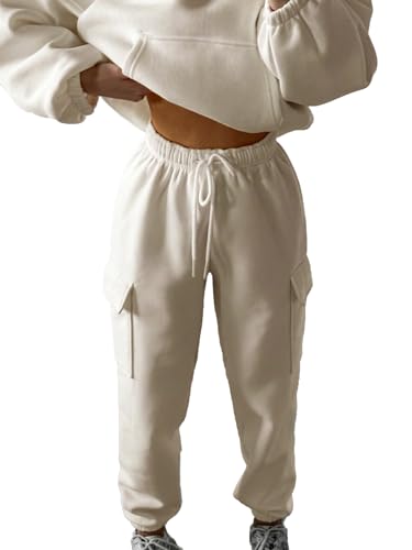 Image of KOTTY Women's Co-Ords Solid Sweatshirt With Sweatpant (White,L) KTTWINTERSET134L