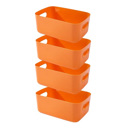 EURXLQ 4 Storage Boxes (30x20x12 cm, Orange)