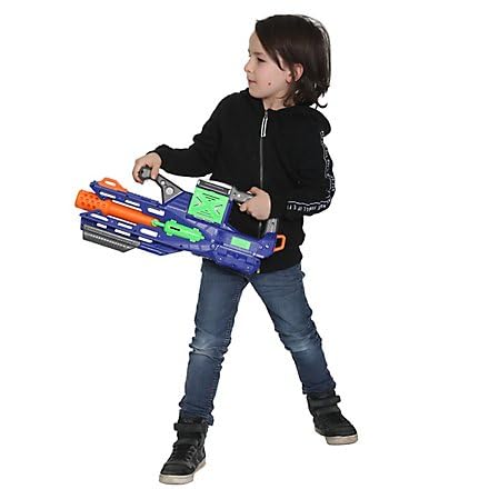 Dart Zone Destructor - Vollautomatischer Rapid-Load Blaster – Schnellladesystem ohne Magazine - Hohe Feuerrate - Inkl. 30 Original Darts - Robustes PVC - Blau