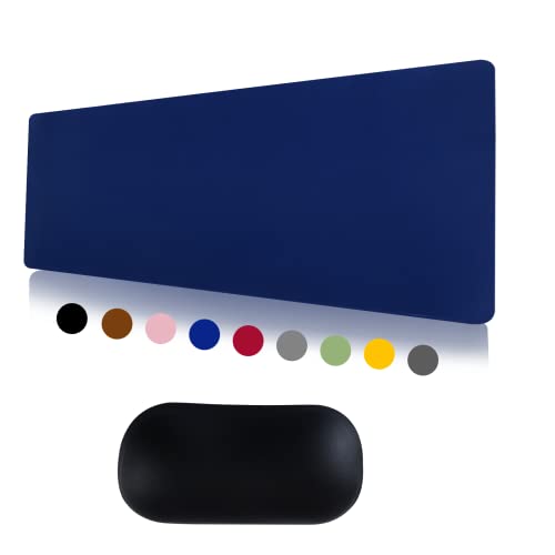 Niviy Schreibtischunterlage, Mauspad, Tischmatte, rutschfester Schreibtischlotter, kostenloses Mauspad mit Handgelenkauflage, Dekoration (dunkelblau, 59.9x34.8 cm) Cover