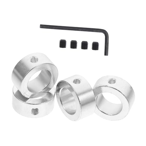 OUNONA Steel Lock Collars 4pc Set Hexagonal Spanner for Bore Shafts Locking Accessories for Automotive