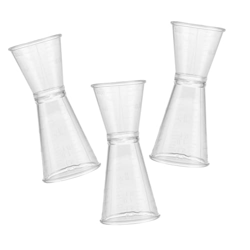 CIYODO 3Pcs Plastic Double Jigger Measuring Cup for Cocktails Reusable Measuring Device for Bars Parties and Home Use Precision Cocktail Measure Jigger