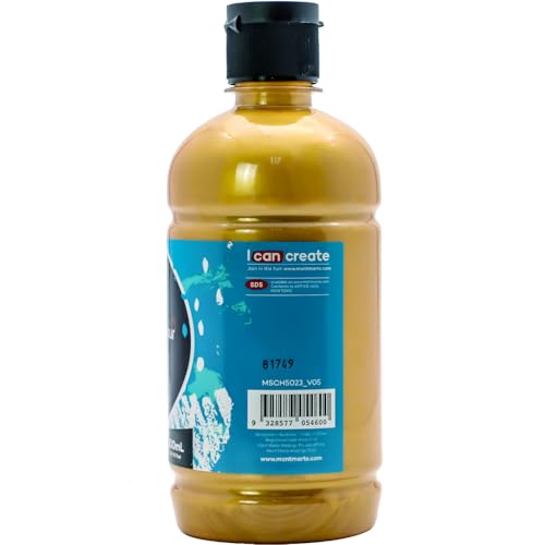 image for Mont Marte Gold Acrylic Paint Set 16.9oz (500ml), Perfect for Canvas, 