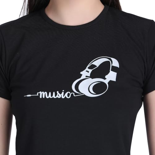 Image of Women's Slim Fit Graphic Printed T-Shirt | Soft 100% Cotton Fabric | Round Neck Half Sleeve Casual Top, Travel & College Pack of 2 Set