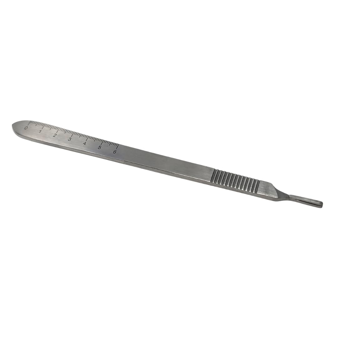 Multi-function Scalpel Handle No 3 Long Stainless Steel Blade Holder Knife to Use for Medical Students Dissection Kit Biology Lab Anatomy Dissecting, Fits Blades #10 to #16