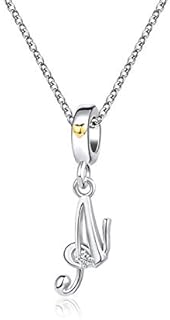 KunBead Jewelry Birthday Letter Initial Necklace Heart Love Crystal Alphabet Personalised Name Necklace for Women Girls