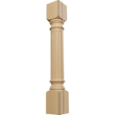 Ekena Millwork COL05X05X35RICH 5-Inch W x 5-Inch D x 35 1/2-Inch H Richmond Fluted Cabinet Column, Cherry