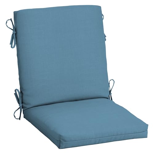 Image of Arden Outdoor Midback Chair Cushion, 18 x 16.5, Rain-Proof, Fade Resistant French Blue Texture