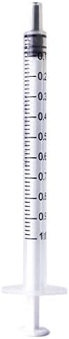 BSTEAN 1ml 1cc Syringe with Luer Slip Tip, No Needle, Non-Sterile (Pack of 50)
