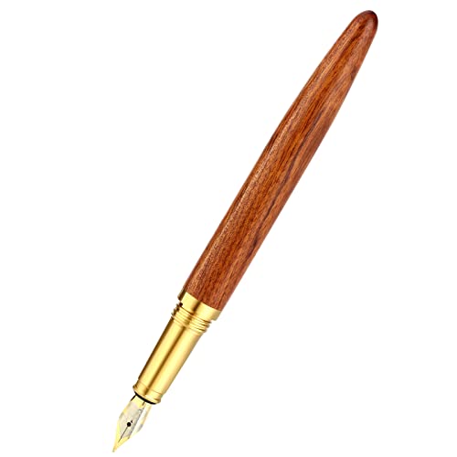 Sagesse Art Solid Brass Pen Bamboo Wood Fountain Pen For Nice Writing, Best Pen Gift Set For Professional, Executive Office, Writes Smoothly As Handcrafted Collection Gift Pen Case Set(Brown) #TOP4