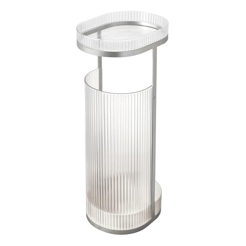 Image of iDesign Toilet Paper Stand with Tray, Clear /Satin Gray | Storage for Toilet Paper