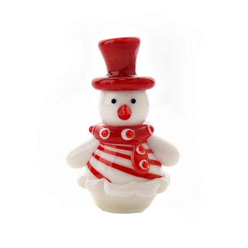 Widdle Gifts Objets D'Art Objets dArt Miniature Glass hand blown Ornament (Snowman Red Scarf 0787)