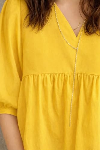 Image of Zilcon Women's Cotton Plain Styles Short Kurti for Women V-Neck Half Sleeve || Kurti for Woman || Short Kurtis for Woman