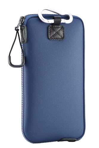 OneJoy Neoprene Phone Pouch, Lightweight Protective Cellphone Sleeve with Large Zipper Opening, Inner Pocket, Thermal Insulated, Durable Cell Phone Carrier for iPhone & Smartphones [ Navy ]