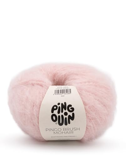 Pingouin - Pelote de Laine Pingo Brush Mohair - Laine à Crocheter et à Tricoter - 17% LAINE,17% MOHAIR,55% ACRYLIQUE,11% POLYESTER - Aiguille n°6 - Couleur...