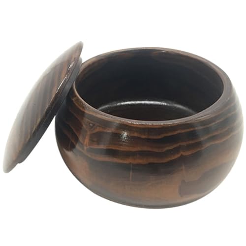 Garneck Recipiente de Almacenamiento Grande para Piezas de Ajedrez Go, Caja de Madera Maciza de Catalpa Tapa, Capacidad para 180 Fichas, Adecuado para Enseñanza y Organización Hogar
