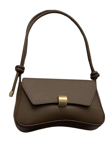OYOANGLE Women's Flap Clutch Leather Shoulder Bag Vintage Adjustable Straps Shoulder Purse
