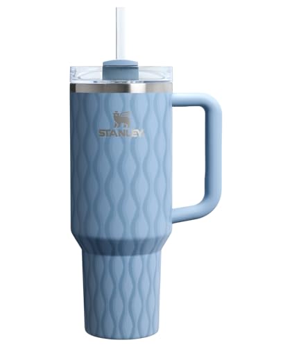 Image of STANLEY Quencher H2.0 Tumbler with Handle and Straw 40 oz | Flowstate 3-Position Lid | Cup Holder Compatible for Travel | Insulated Stainless Steel Cup | BPA-Free | Slate Blue Drift