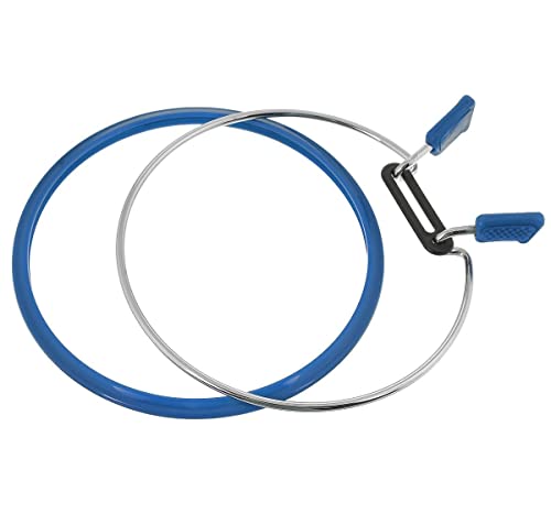 Image of Nurge Premium Quality, Metal Spring Tension Embroidery Hoops, Cross Stich Hoop, Darning Hoops, Embroidery Tension Shed (Blue, Large)