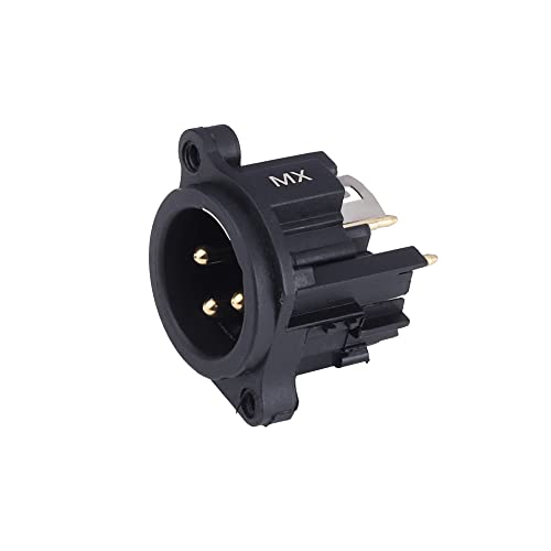 MX 3 Pin XLR Male Panel Mount Connector, Microphone XLR Socket fo...