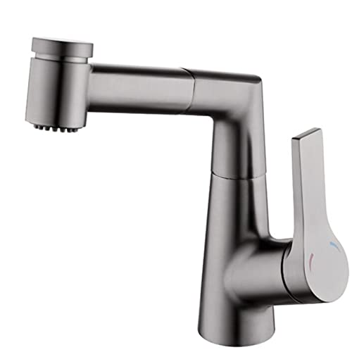 Robinet de lavabo douchette extractible eau chaude et froide jet laiton pour entretien facile