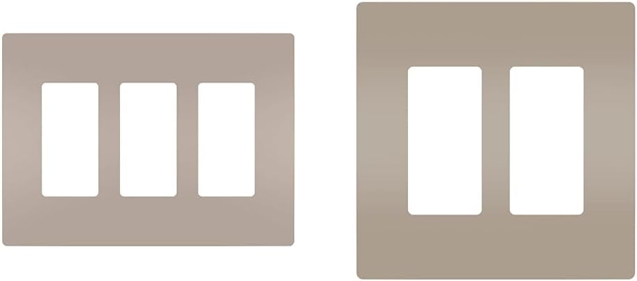 Legrand Radiant Screwless Wall Plates, 3 Gang Nickel GFCI Cover (1) & 2 Gang Nickel GFCI Cover (1)