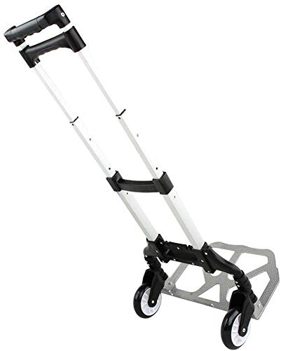 BSBDA Folding Luggage Cart-Hand Truck Portable 2 Wheels Trolley Shopping Travel Airport Garden Trolley