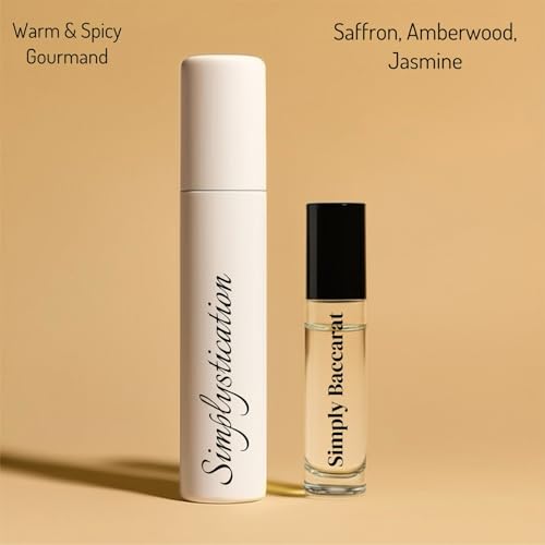 Simply Baccarat Roll-On — Long Lasting Fragrance Oil Perfume for Women & Men (Unisex) — Vegan & Cruelty-Free Travel Size Roller Perfume for Daily Use — 10ml