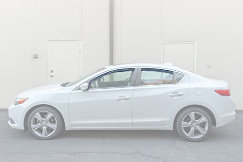 Fits All 2013-Present Acura ILX | EOS Visors JDM in-Channel Style Smoke Tinted Side Vents Window Deflectors Rain Guards