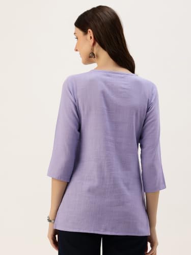 Image of Elegant Short Kurti for Women - 3 /4 Sleeves | Round Neck | (S to XXL)