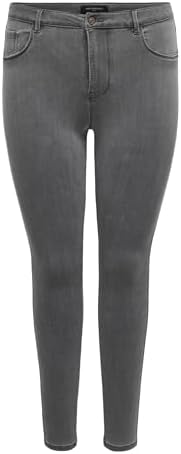 ONLY CARMAKOMA Women's Carthunder Life Reg Skinny P U DNM Noos Trousers