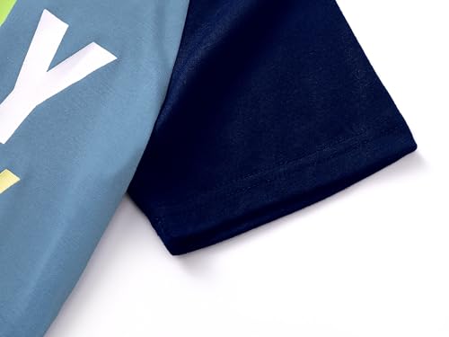 Tebbis Pajamas For Boys Fun Baseball Navy Blue Short Sleeves 2-Piece PJs Set Kid Comfy Sleepwear Size 6-184