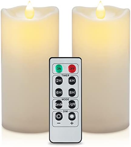 XINBFGRE Flickering Flameless Candles with Exquisite Wax-Like Plastic Shells, (White)