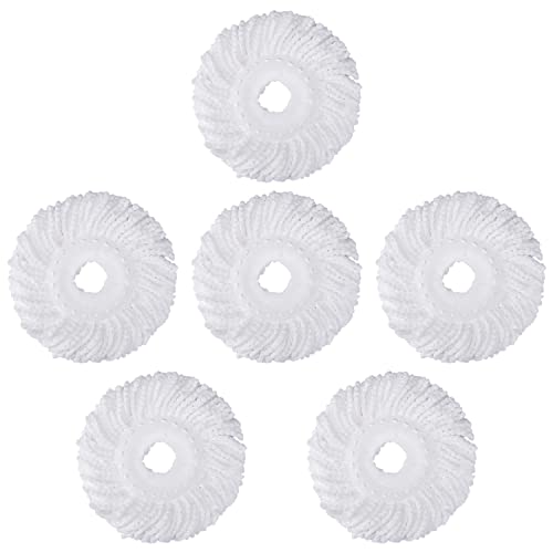 6 Pack Spin Mop Replacement Head for Tsmine, Hurrica and Other Standard Size Spin Mop Systems, Microfiber Replacement Spin Mop Head Refill for 360Â°Spin Magic Mop