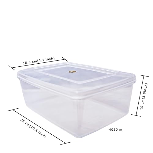Image of Chetan Rectangle Plastic Storage Boxes, Transparent Containers, Medium Boxes for Jewellery /Medicines /Stationery /Cosmetics /Accessoriesand More (LXBXH- 26 x 18.5 x 10 cm)- Pack of 2 (Size No - 6)