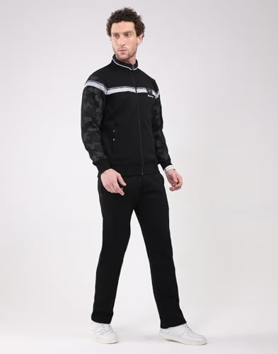 Image of Monte Carlo Men's Regular Fit Collared Neck Full Sleeve Solid Winter Tracksuit | Soft Warm Material | Stylish Sports & Casual Winter Wear for Men (Pack Of 1)