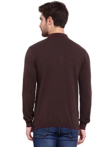 Image of Kalt Mens Basic Solid Full Sleeves Polo Cotton Blend Knitted Regular Fit Polo-Neck T-Shirts with Collar Stylish