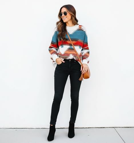 Image of Womens Oversized Sweaters Fall 2026 Fashion Clothes Colorblock Knit Tops