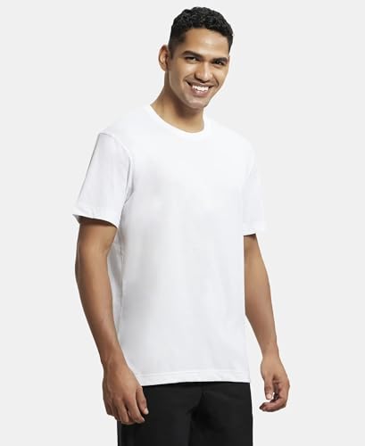 Image of Jockey 2714 Men's Super Combed Cotton Rich Solid Round Neck Half Sleeve T-Shirt (Pack of 2)