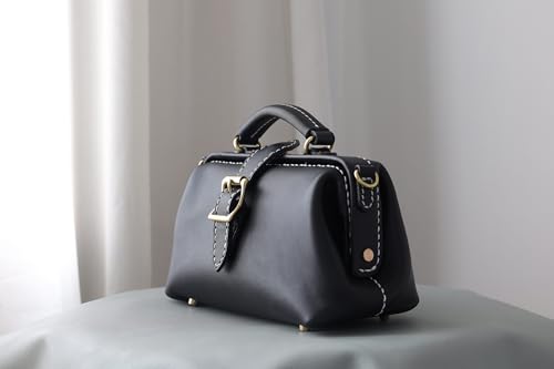 Leather Doctors Bag- Doctor Style Bag, Leather Purse, Off Shoulder Bag, Monogram Leather Bag, Every Day Carry3