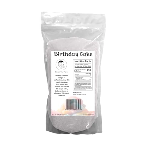 Image of Birthday Cake Flossugar - 2 lb (32 oz) - Pre-Mixed, Ready-to-Use Cotton Candy Sugar - Sweet, Cake-Inspired Flavor - Perfect for Parties, Festivals, and Concession Stands