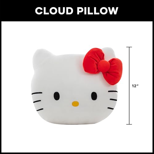 Image of Northwest Hello Kitty Small Cloud Pillow 12 Inch - Plush Stuffed Pillow, Bedroom Decor, Great Gift Idea